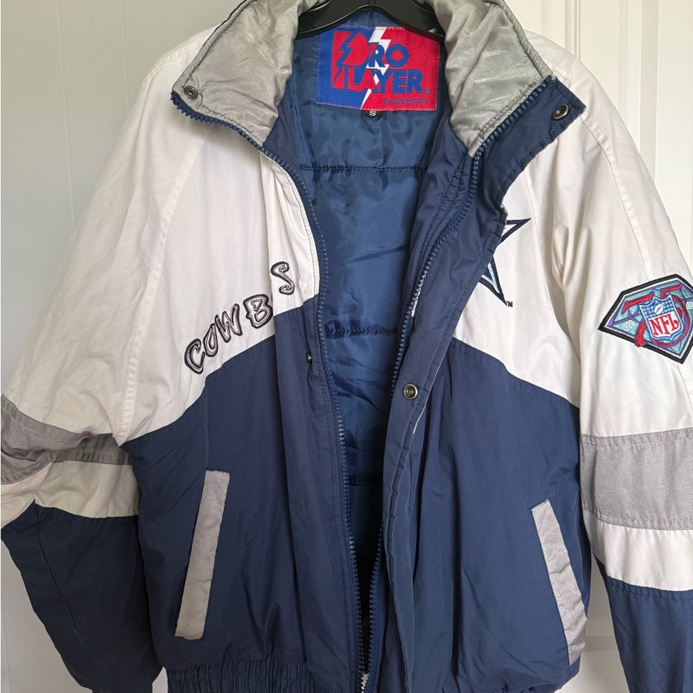 Pro Player Blue and White Varsity Bomber Jacket